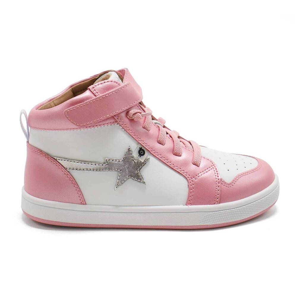 NEW OLDSOLES girl's team star high top lace-up sneakers in snow